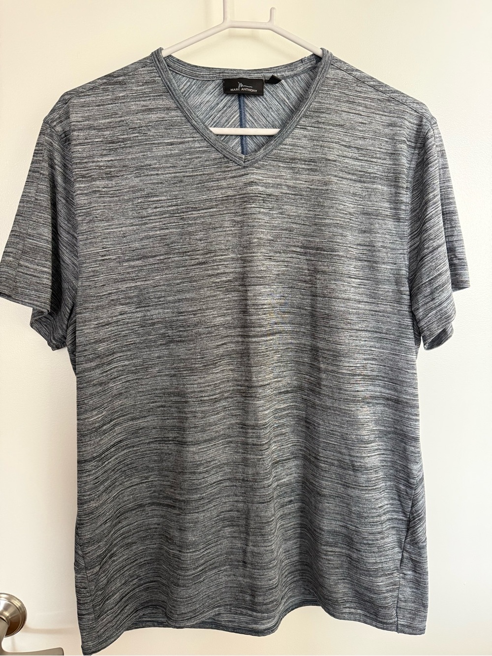 Marc Anthony Heathered Gray Short-Sleeve V-Neck Tee